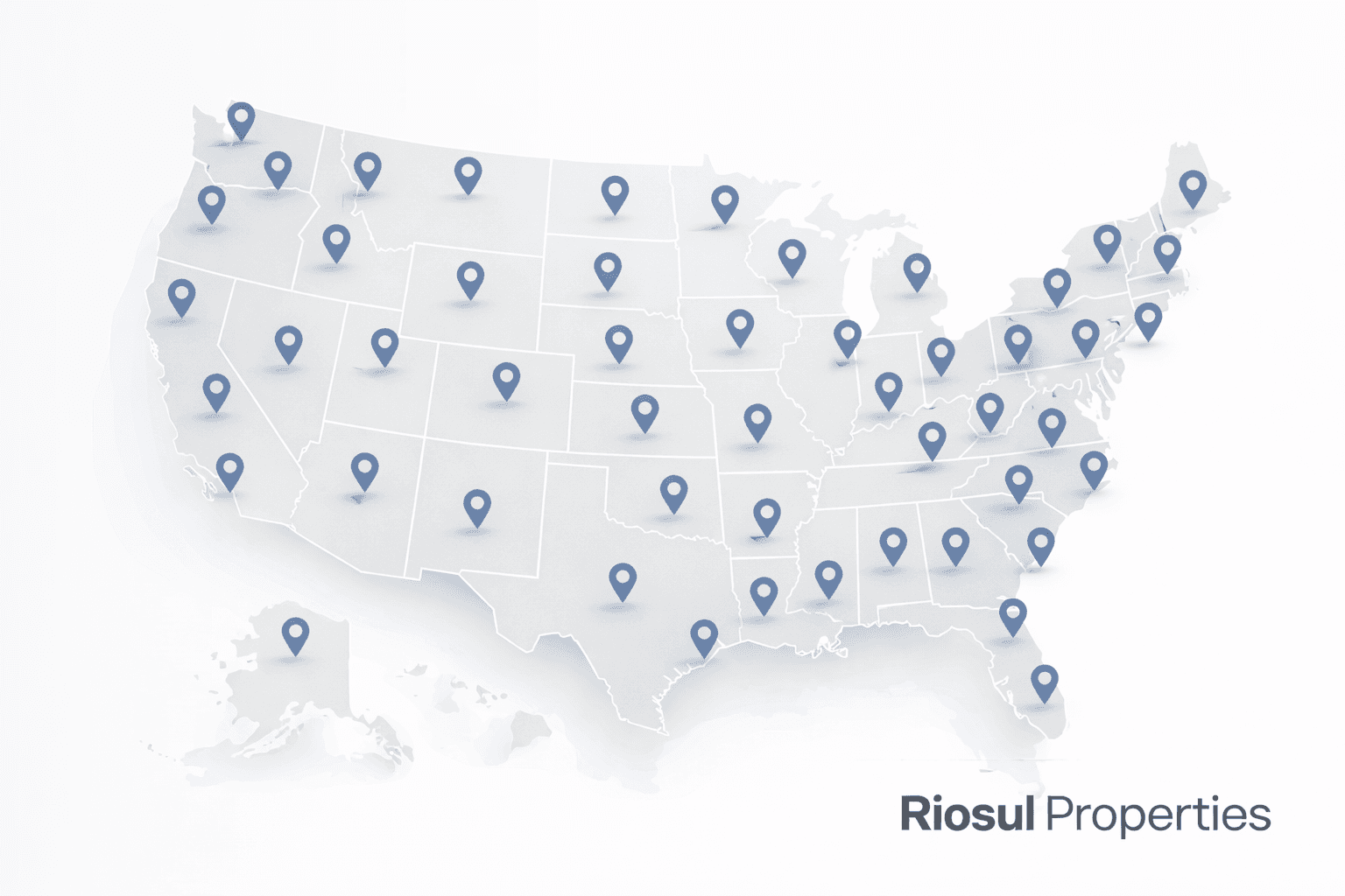 Aerial perspective illustrating broad nationwide property coverage